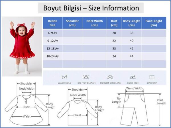 Kapüşonlu Fiyonklu 100% Pamuk Kız Bebek Elbise PEMBE -  12-18 AY