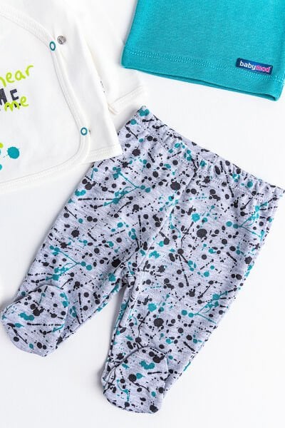 Figürlü 5 Parça Erkek Bebek Hastane Çıkışı Bebek Seti