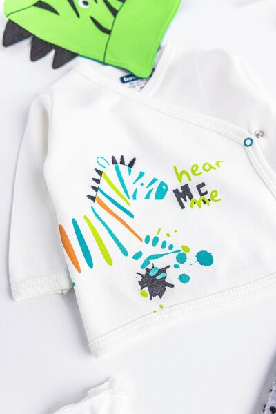 Figürlü 5 Parça Erkek Bebek Hastane Çıkışı Bebek Seti