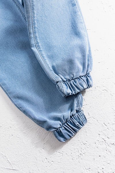 Yüksek Bel Kız Çocuk Kot Pantolon Çocuk Jean MAVİ - 10 Yaş