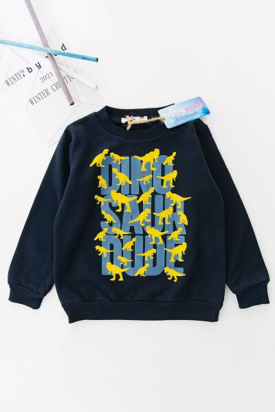 Dino Baskılı Erkek Çocuk Sweat