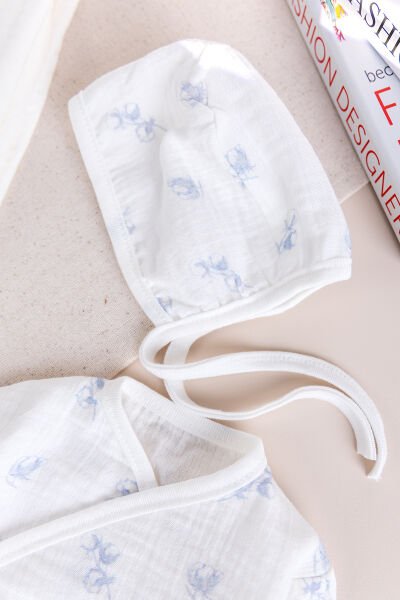 Çiçekli 100% Pamuk Muslin 10'lu Kız Bebek Hastane Çıkışı Yeni Doğan Set LİLA -  0-3 AY