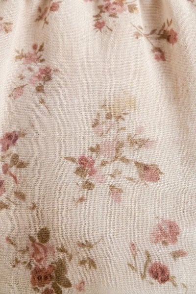 Fırfırlı Çiçekli 100% Pamuk Müslin Kız Bebek Elbise