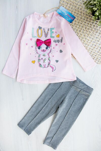 Love İşlemeli Kız Bebek 2'li Takım