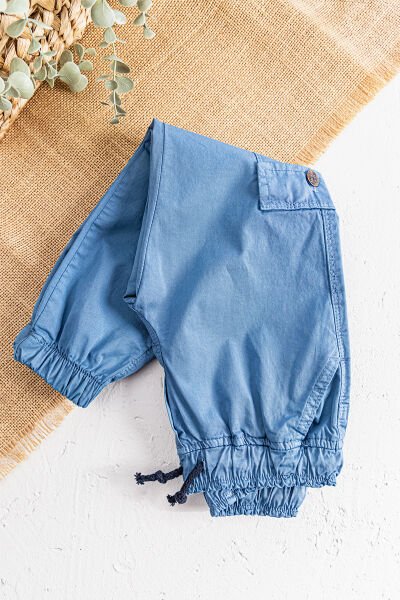 Gabardin Kumaş Salaş Kesimli Erkek Çocuk Kargo Pantolon MAVİ - 4 Yaş