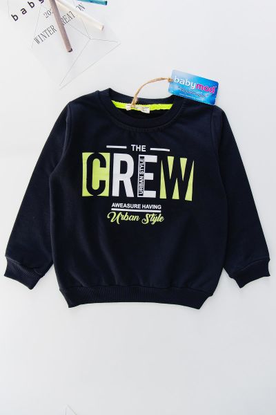Crew Baskılı Erkek Çocuk Sweat