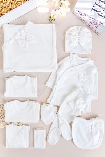 Fiyonklu Fistolu100% Pamuk 10'lu Kız Bebek Hastane Çıkışı Ye2049.9ni Doğan Set