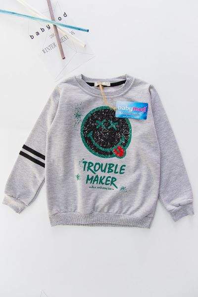 Emoji Baskılı Erkek Çocuk Sweat