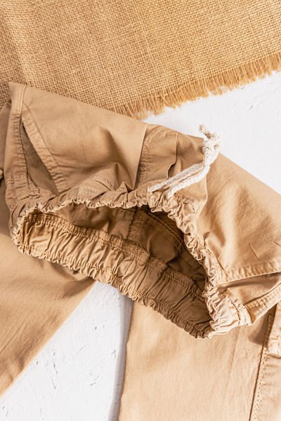 Gabardin Kumaş Salaş Kesimli Erkek Çocuk Kargo Pantolon Camel - 3 Yaş