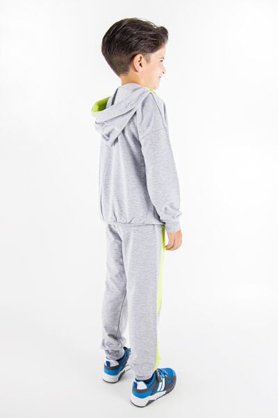 Neon Detaylı Kapüşonlu Erkek Çocuk Eşofman Takımı