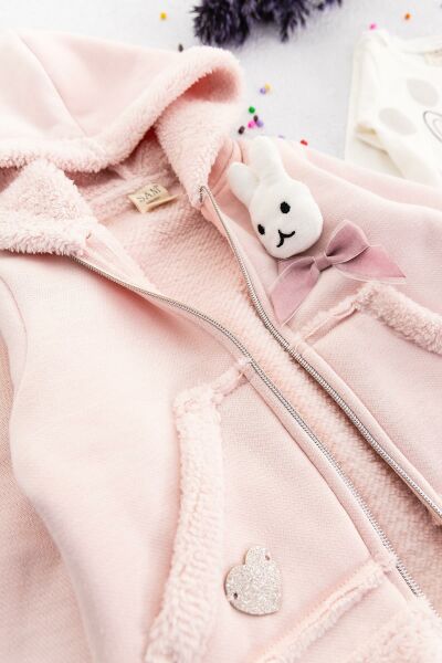 Kız Bebek Tavşan Figürlü Üçlü Kız Bebek Takım