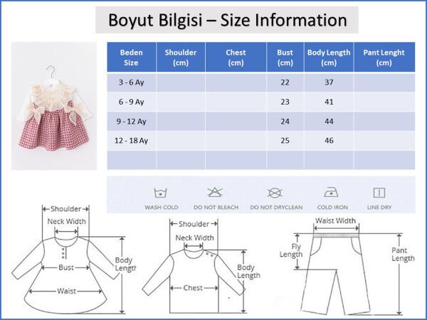 Kız Bebek Elbise Güpür Yakalı Fiyonklu Body Elbise Takım