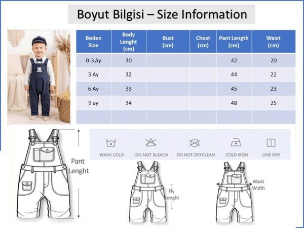 Papyonlu Kasketli Erkek Bebek Salopet Tulum Set KAHVERENGİ - 3 Ay
