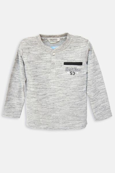 Breeze Düğmeli Çocuk Sweat GRİ - 4 Yaş