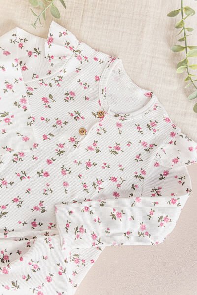 Çiçek Desenli Kız Çocuk Pijama Takımı