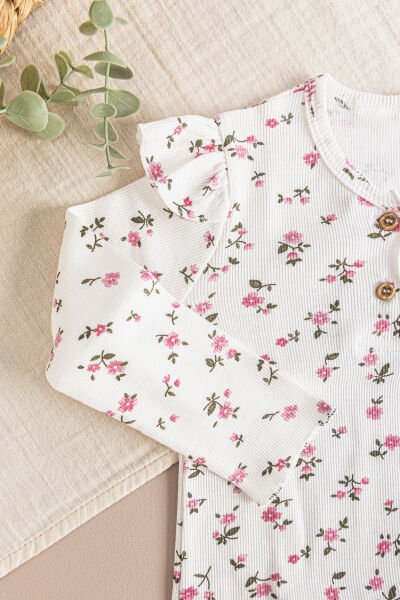 Çiçek Desenli Kız Çocuk Pijama Takımı