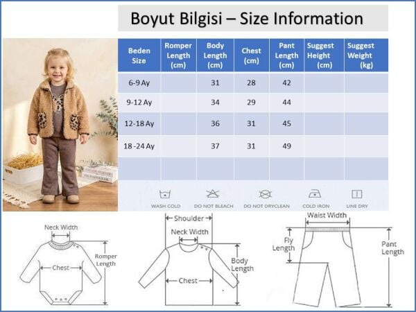 Peluş Hırkalı İki İplik Kışlık Kız Bebek Takım Set