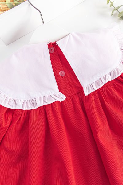 Fransız Yaka Fiyonklu Bebek Elbise