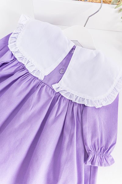 Fransız Yaka Fiyonklu Bebek Elbise