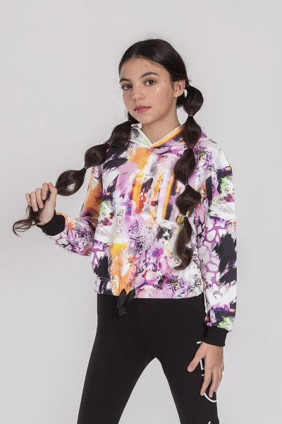 Street Fashion Kapüşonlu Kız Çocuk Sweat
