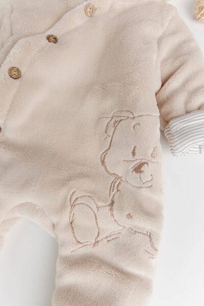 Ayıcık Figürlü Welsoft Peluş Astronot  Kışlık Kız Erkek Bebek Tulum