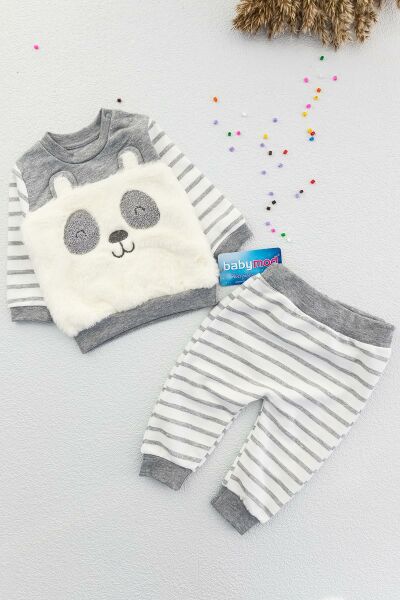 Erkek Bebek Sevimli Panda Alt Üst Bebek Takımı
