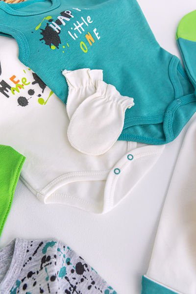 Zebra Figürlü 8 Parça Erkek Bebek Hastane Çıkışı Bebek Seti