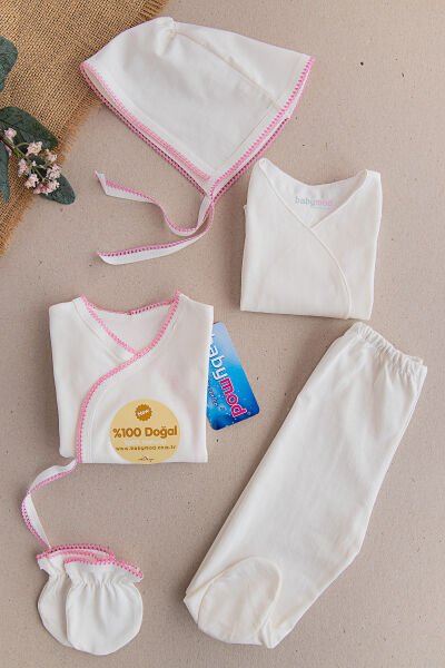 Babymod Bebek Hastane Çıkışı Zıbın Seti PEMBE -  0-3 AY