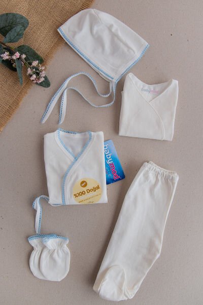 Babymod Bebek Hastane Çıkışı Zıbın Seti MAVİ - 0-1 Ay