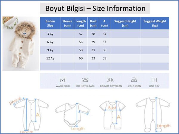 Kapüşonlu İçi Welsoft Triko Bebek Tulum