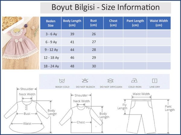 Güpür Dantelli Fiyonklu Yazlık Müslin Kız Bebek Elbise