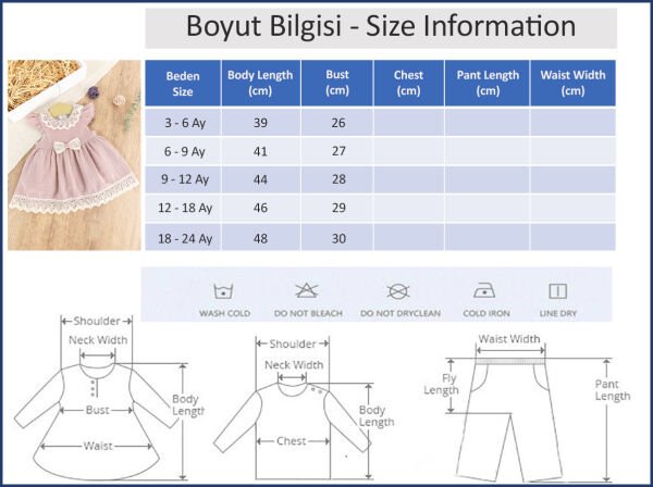 Güpür Dantelli Fiyonklu Yazlık Müslin Kız Bebek Elbise