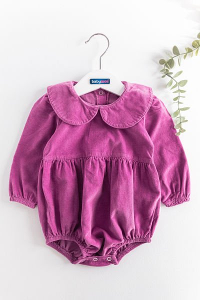 Bebe Yakalı Kadife Kız Bebek Tulum