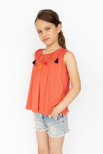 Kız Çocuk Siyah Askılı T-shirt Body