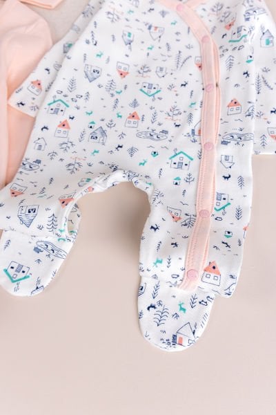 Kız Bebek Tulum İkili Uzun Kollu Tulum Takım