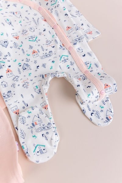 Kız Bebek Tulum İkili Uzun Kollu Tulum Takım