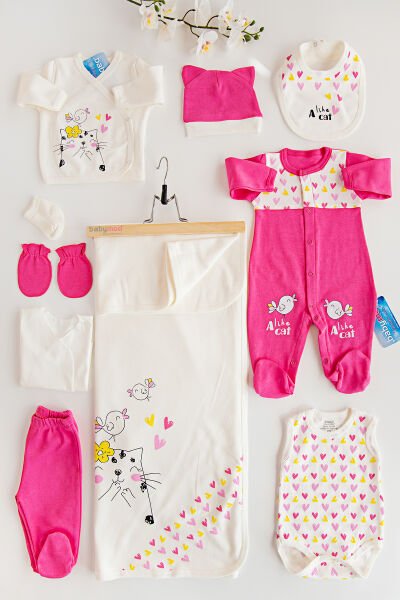 Babymod Layette Kedili Kız Bebek Hastane Çıkışı Zıbın Seti