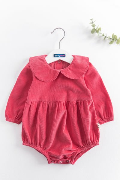 Bebe Yakalı Kadife Kız Bebek Tulum