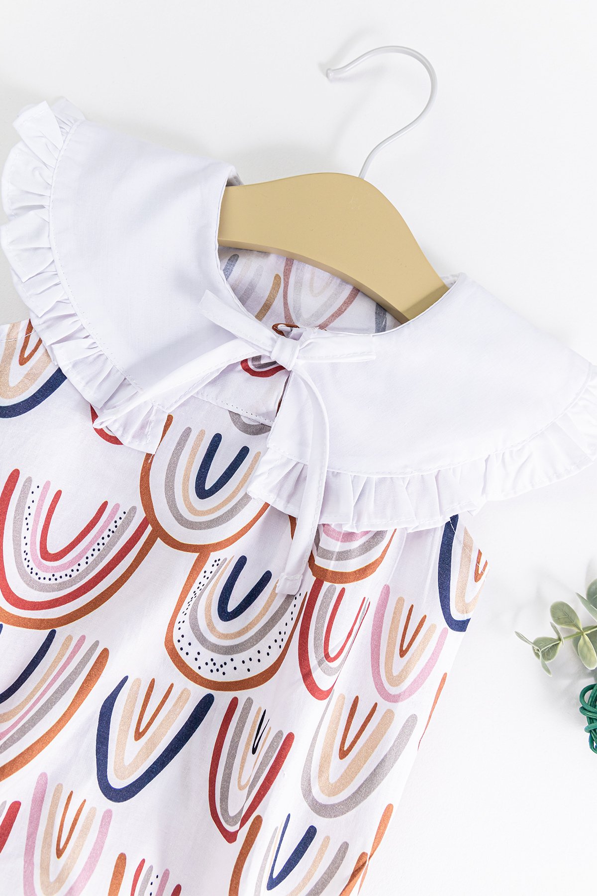 Gökkuşağı Desenli Kız Bebek Tulum