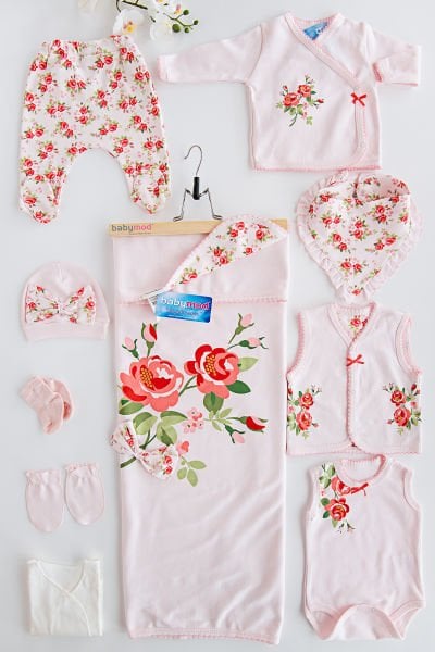 Babymod Layette Güllü Kız Bebek Hastane Çıkışı Zıbın Seti