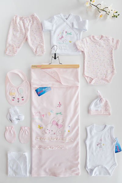 Babymod Layette Tavşan Figürlü Bebek Hastane Çıkışı Zıbın Seti