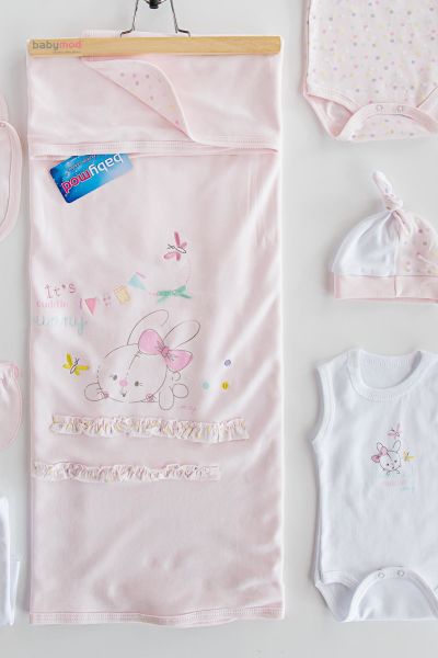 Babymod Layette Tavşan Figürlü Bebek Hastane Çıkışı Zıbın Seti