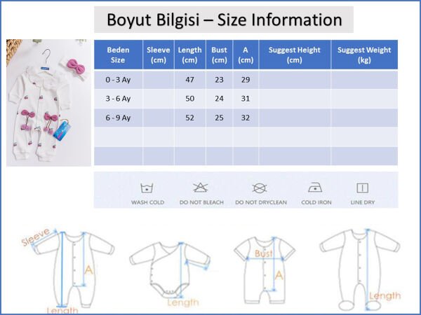 Kiraz Baskılı Bandanalı Kız Bebek Tulum