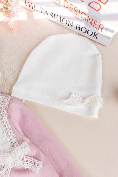 Fistolu 100% Pamuk Kız Bebek Takım 5'li Set Gül kurusu - 3-6 AY