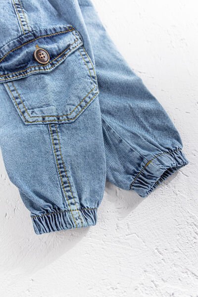 Erkek Bebek/Çocuk Denim Kumaş Kot Kargo Pantolon