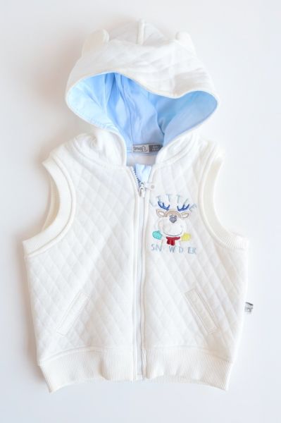 Geyikli Kapitone Bebek Yelek BEJ - 6 Ay