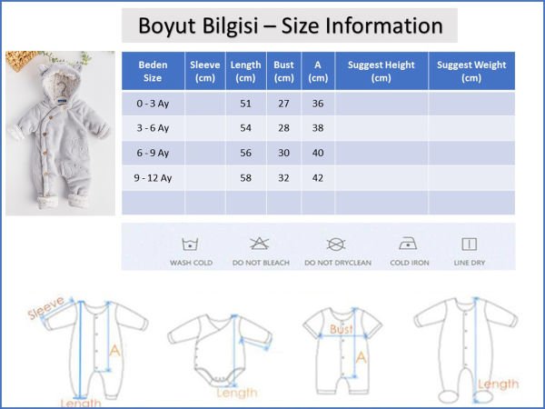Ayıcık Figürlü Welsoft Peluş Astronot  Bebek Tulum