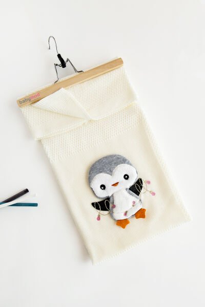 Triko Bebek Battaniye Penguen BEJ -  Tek Ebat