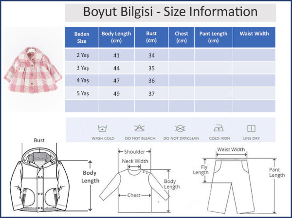 Ekose Desenli Pembe Peluş Astarlı Kız Çocuk Mont