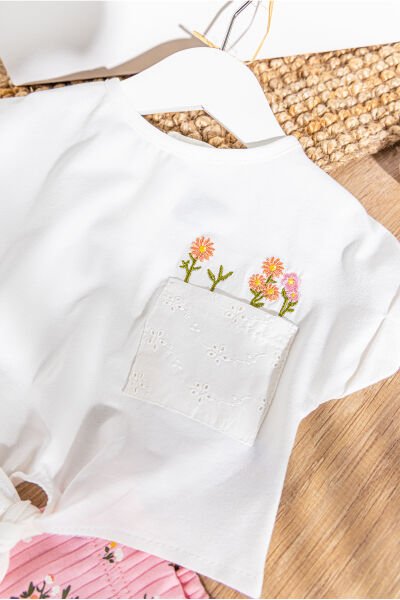 Çiçek Desenli Yazlık 2'li Kız Bebek Takım